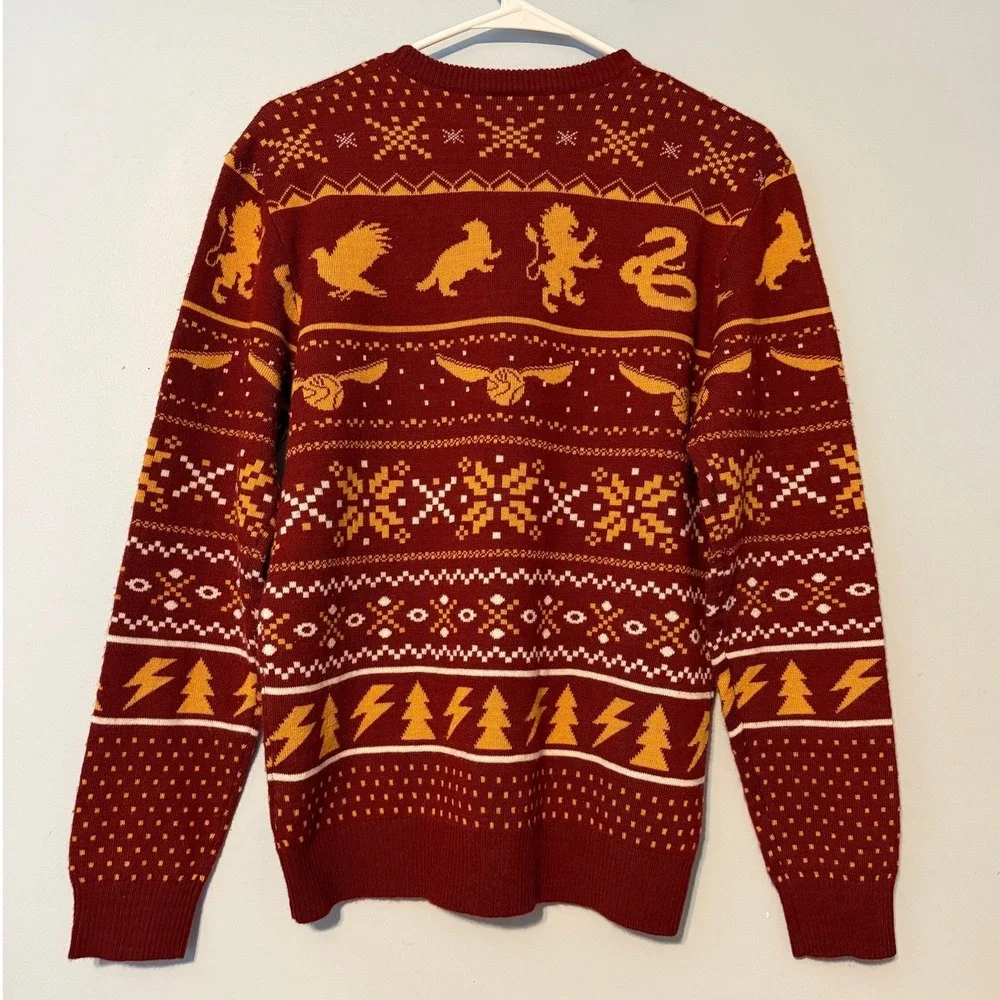 Harry Potter Size Small Fair Isle Christmas Sweater Hogwarts Symbols 2119